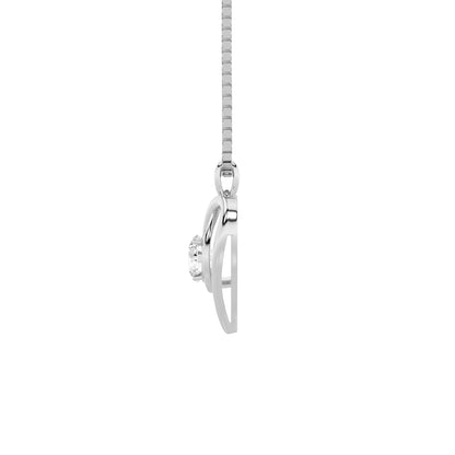 1.5ct Round Shaped Lab Grown Diamond (F/VS) Heart Shaped Pendant in 14K White Gold