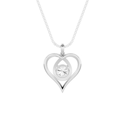 1.5ct Round Shaped Lab Grown Diamond (F/VS) Heart Shaped Pendant in 14K White Gold