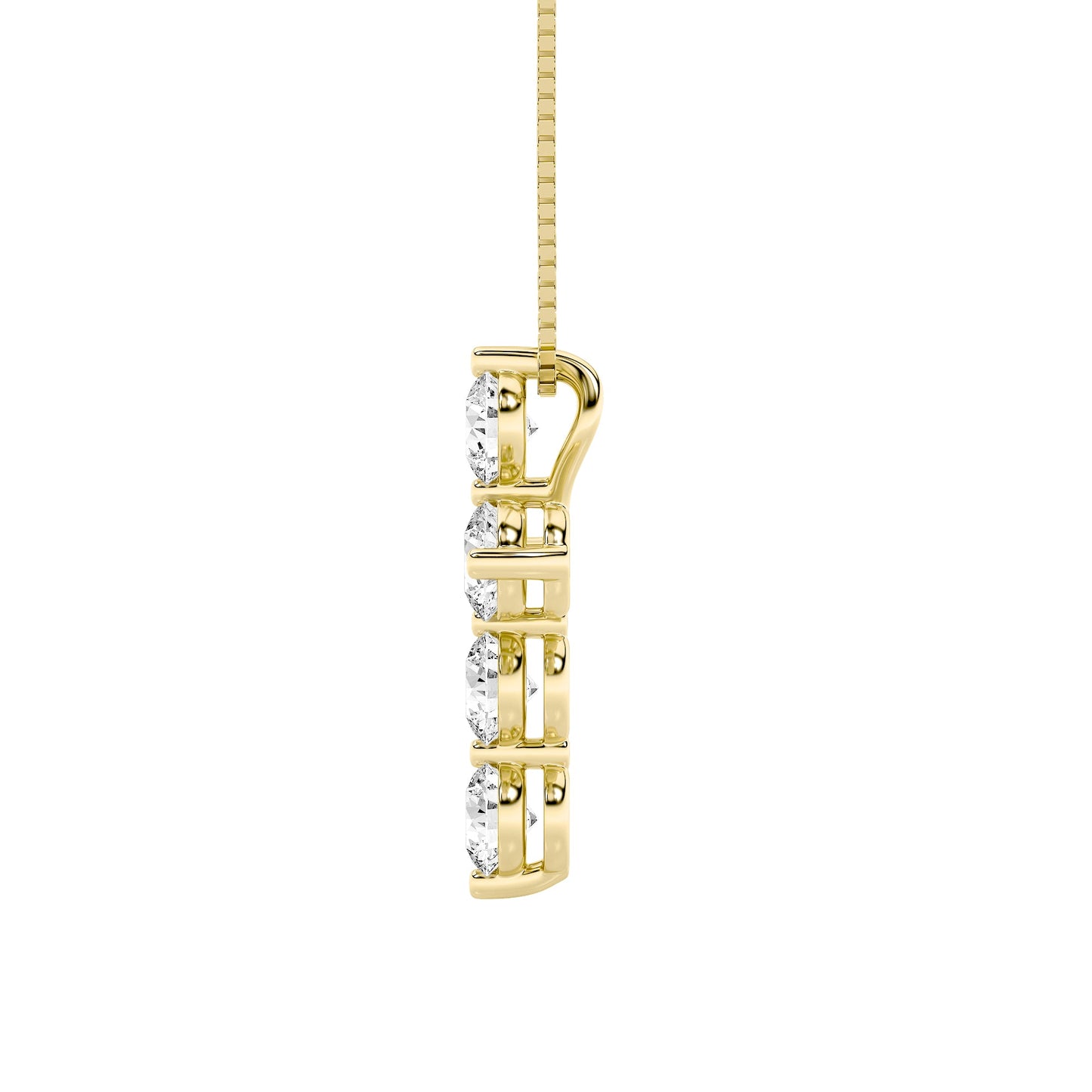 1.5ct Round Shaped Lab Grown Diamond (F/VS) Cross Pendant in 14K Yellow Gold