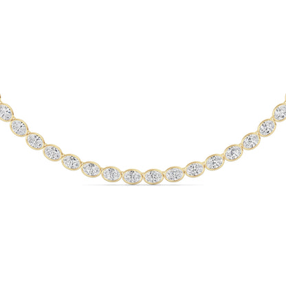 30.0ct Oval Lab Grown Diamond (F/VS ) Bezel Set Necklace in 14K Yellow Gold