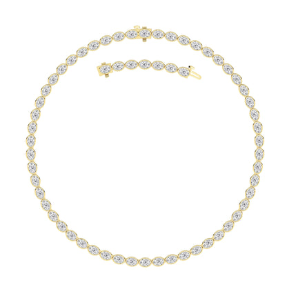 30.0ct Oval Lab Grown Diamond (F/VS ) Bezel Set Necklace in 14K Yellow Gold