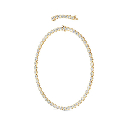30.0ct Oval Lab Grown Diamond (F/VS ) Bezel Set Necklace in 14K Yellow Gold