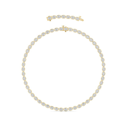 30.0ct Oval Lab Grown Diamond (F/VS ) Bezel Set Necklace in 14K Yellow Gold