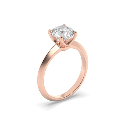 1Cttw Round Shaped Lab Grown Diamond (F/VS) KnifeEdge Shank Solitaire Engagement Ring in 14K Gold