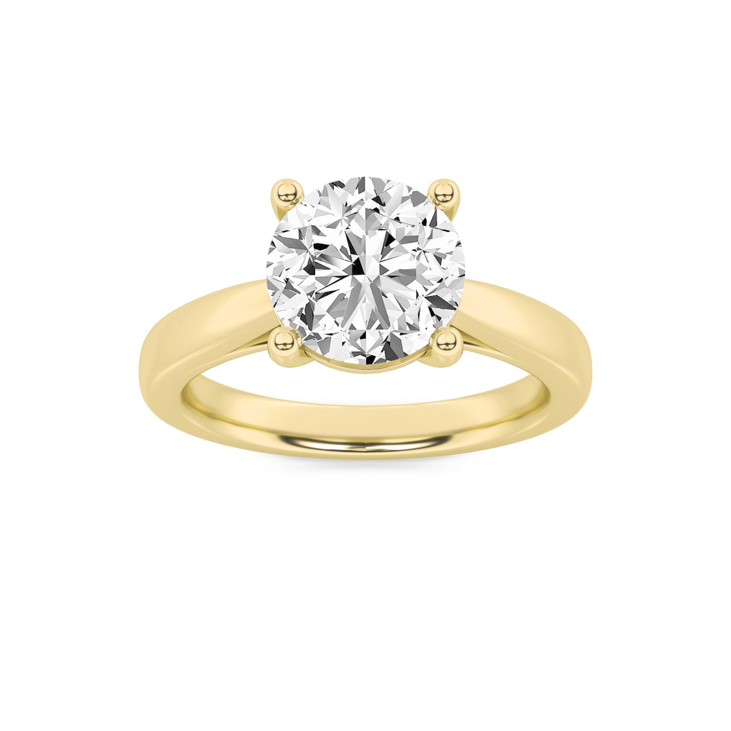 2.5Cttw Round Shaped Lab Grown Diamond (F/VS) Classic Shank Solitaire Engagement Ring in 14K Gold