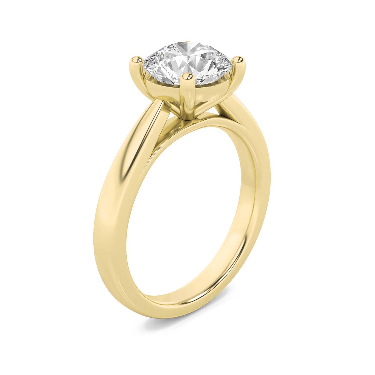 2.5Cttw Round Shaped Lab Grown Diamond (F/VS) Classic Shank Solitaire Engagement Ring in 14K Gold