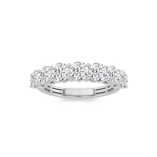 3Cttw Round Shaped Lab Grown Diamond (F/VS) Seven Stone Band Ring in 14K Gold