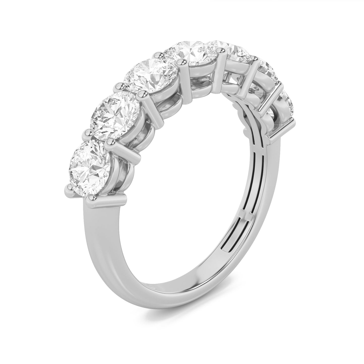 3Cttw Round Shaped Lab Grown Diamond (F/VS) Seven Stone Band Ring in 14K Gold