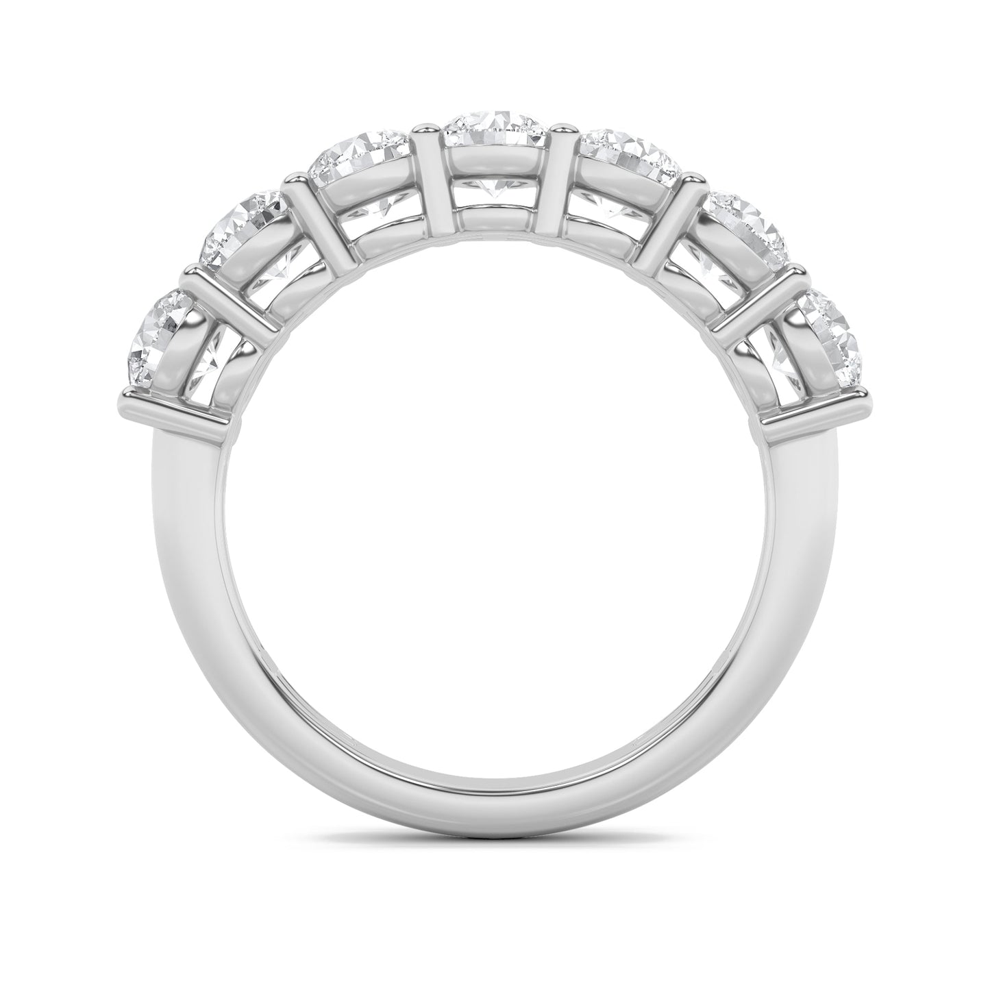 3Cttw Round Shaped Lab Grown Diamond (F/VS) Seven Stone Band Ring in 14K Gold