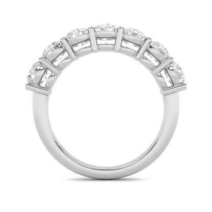 3Cttw Round Shaped Lab Grown Diamond (F/VS) Seven Stone Band Ring in 14K Gold