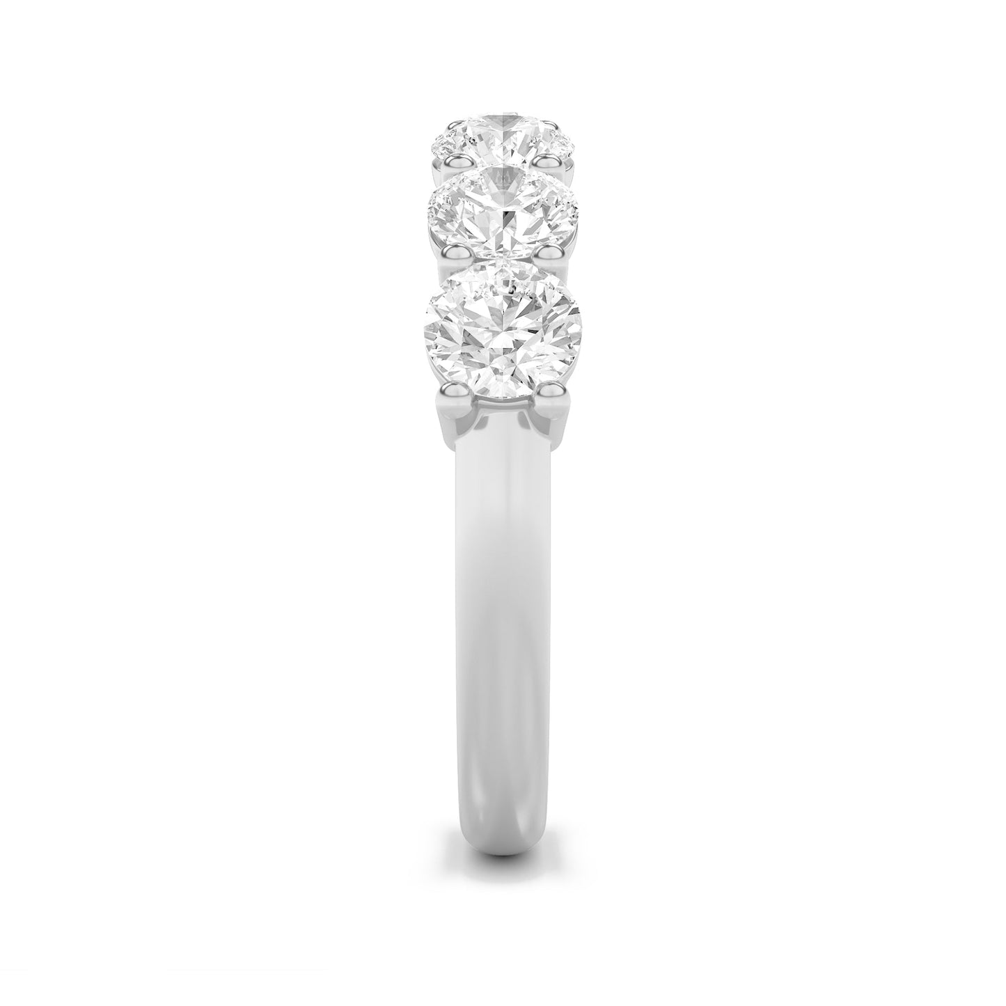 3Cttw Round Shaped Lab Grown Diamond (F/VS) Seven Stone Band Ring in 14K Gold