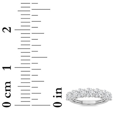 3Cttw Round Shaped Lab Grown Diamond (F/VS) Seven Stone Band Ring in 14K Gold