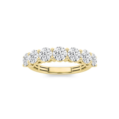 3Cttw Round Shaped Lab Grown Diamond (F/VS) SevenStone Band Ring in 14K Gold
