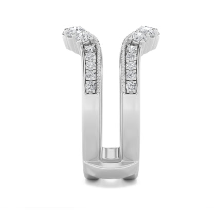 1Cttw Round Shaped Lab Grown Diamond (F/VS) Insert Jacket Ring in 14K Gold
