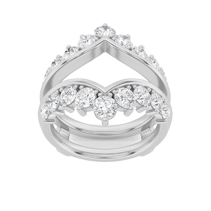 2Cttw Round Shaped Lab Grown Diamond (F/VS) Insert Jacket Ring in 14K Gold