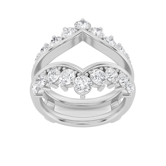 2Cttw Round Shaped Lab Grown Diamond (F/VS) Insert Jacket Ring in 14K Gold