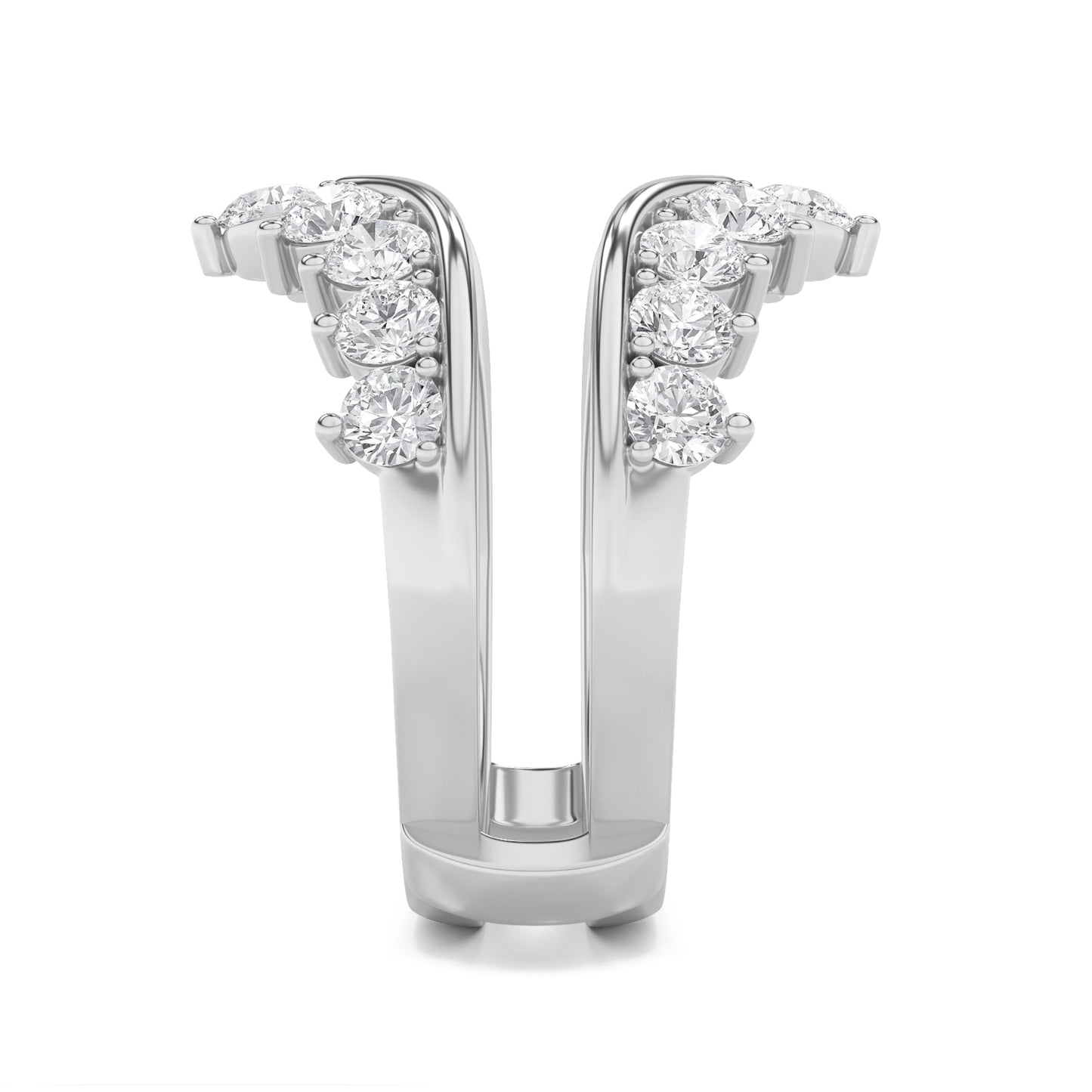2Cttw Round Shaped Lab Grown Diamond (F/VS) Insert Jacket Ring in 14K Gold