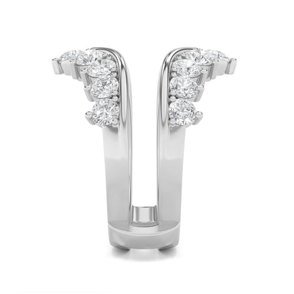 2Cttw Round Shaped Lab Grown Diamond (F/VS) Insert Jacket Ring in 14K Gold