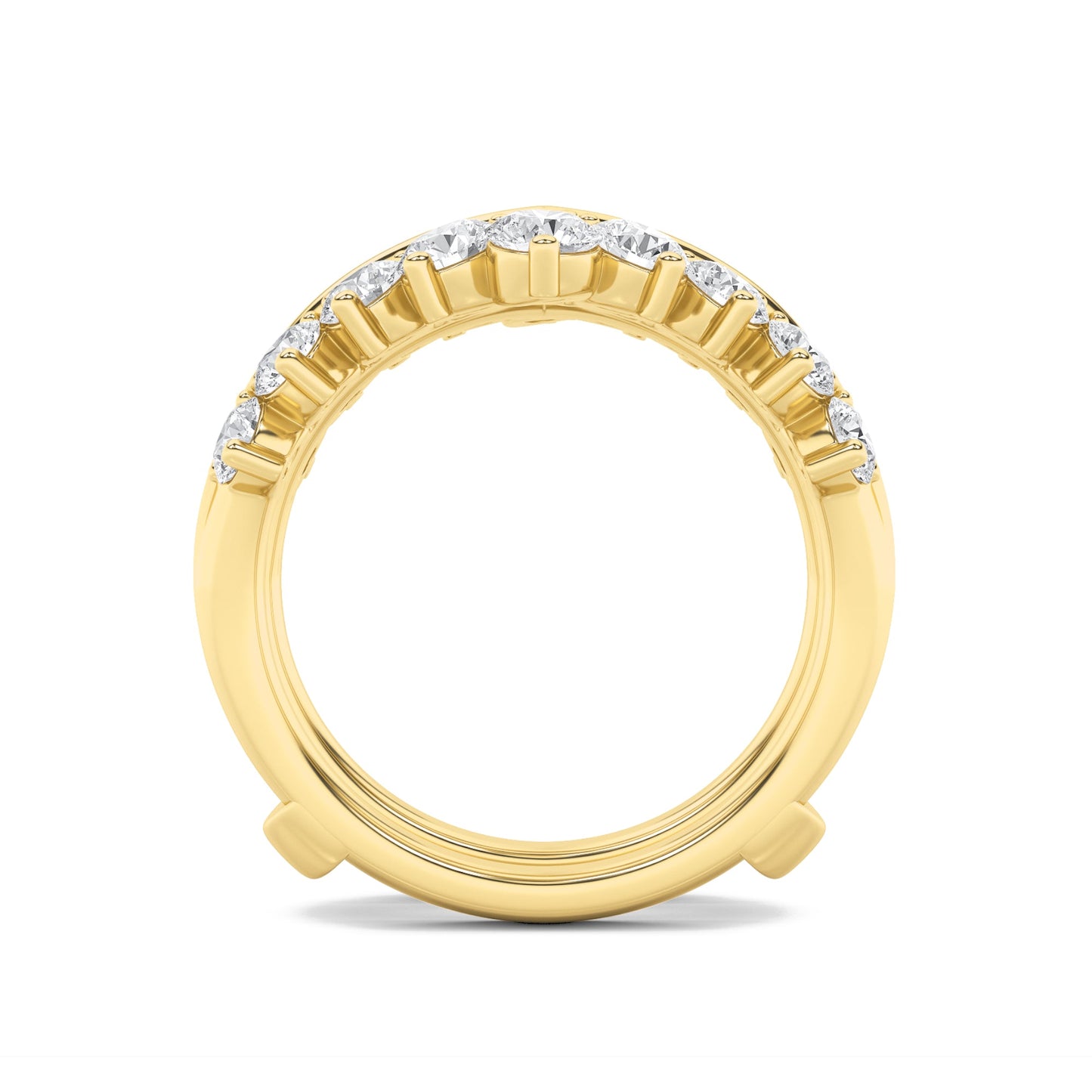 2Cttw Round Shaped Lab Grown Diamond (F/VS) Insert Jacket Ring in 14K Gold