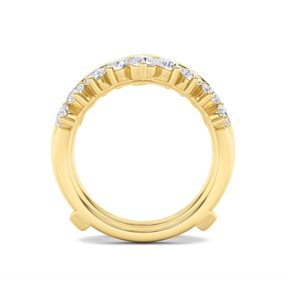 2Cttw Round Shaped Lab Grown Diamond (F/VS) Insert Jacket Ring in 14K Gold