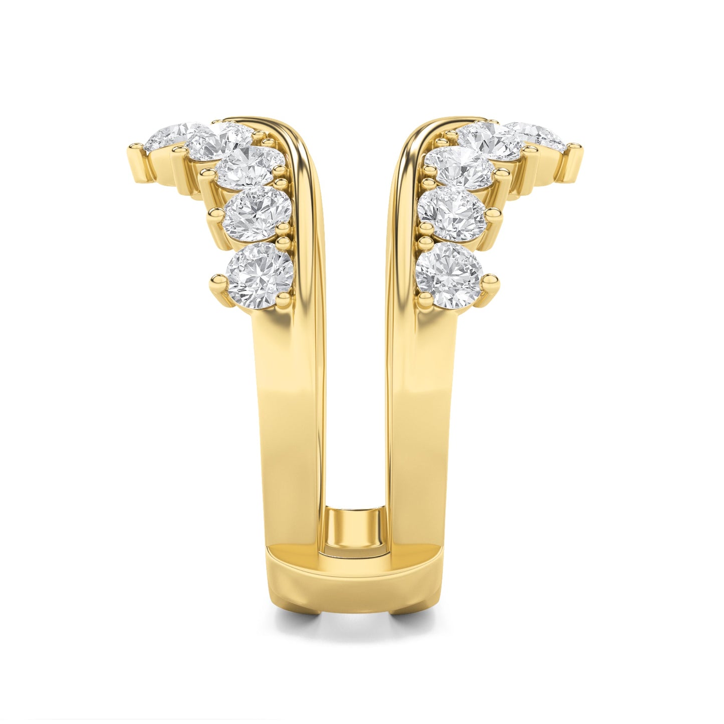 2Cttw Round Shaped Lab Grown Diamond (F/VS) Insert Jacket Ring in 14K Gold
