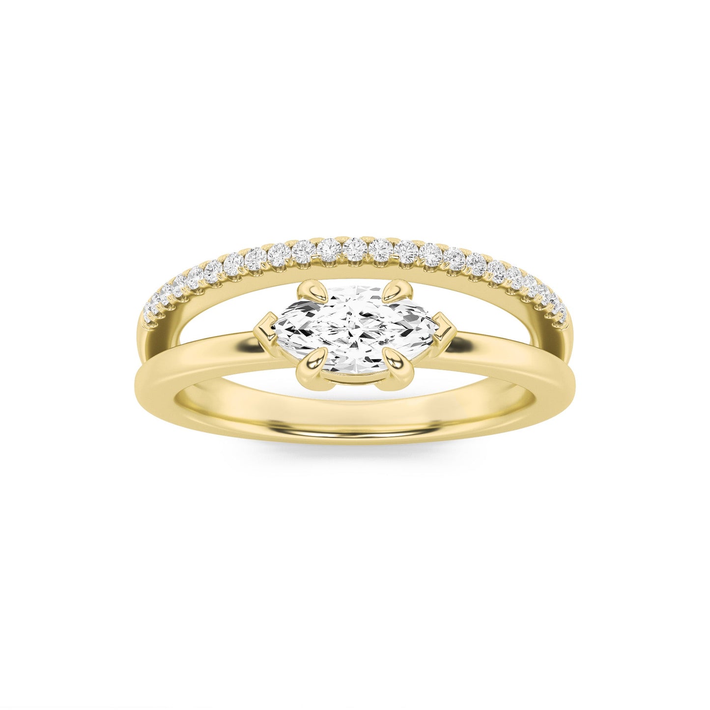 0.5Cttw Marquise Shaped Lab Grown Diamond (G/VS) Fashion Ring in 10K Gold