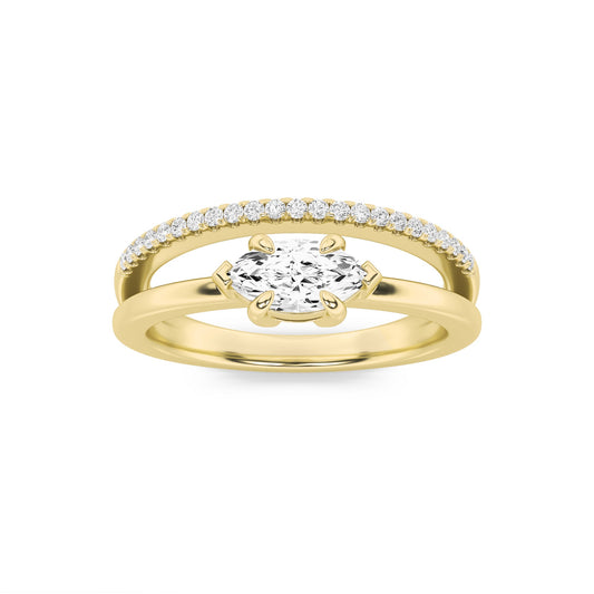0.5Cttw Marquise Shaped Lab Grown Diamond (G/VS) Fashion Ring in 10K Gold