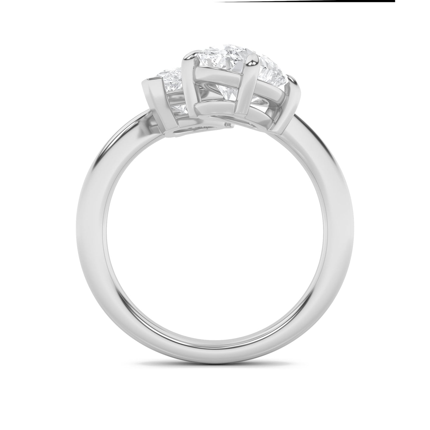 3Cttw Oval Shaped Lab Grown Diamond (F/VS) Toi et Moi Fashiion Ring in 14K Gold