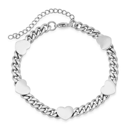 SYLM x SteeltimeNYC Cuban Link Hearts Necklace + Bracelet Set