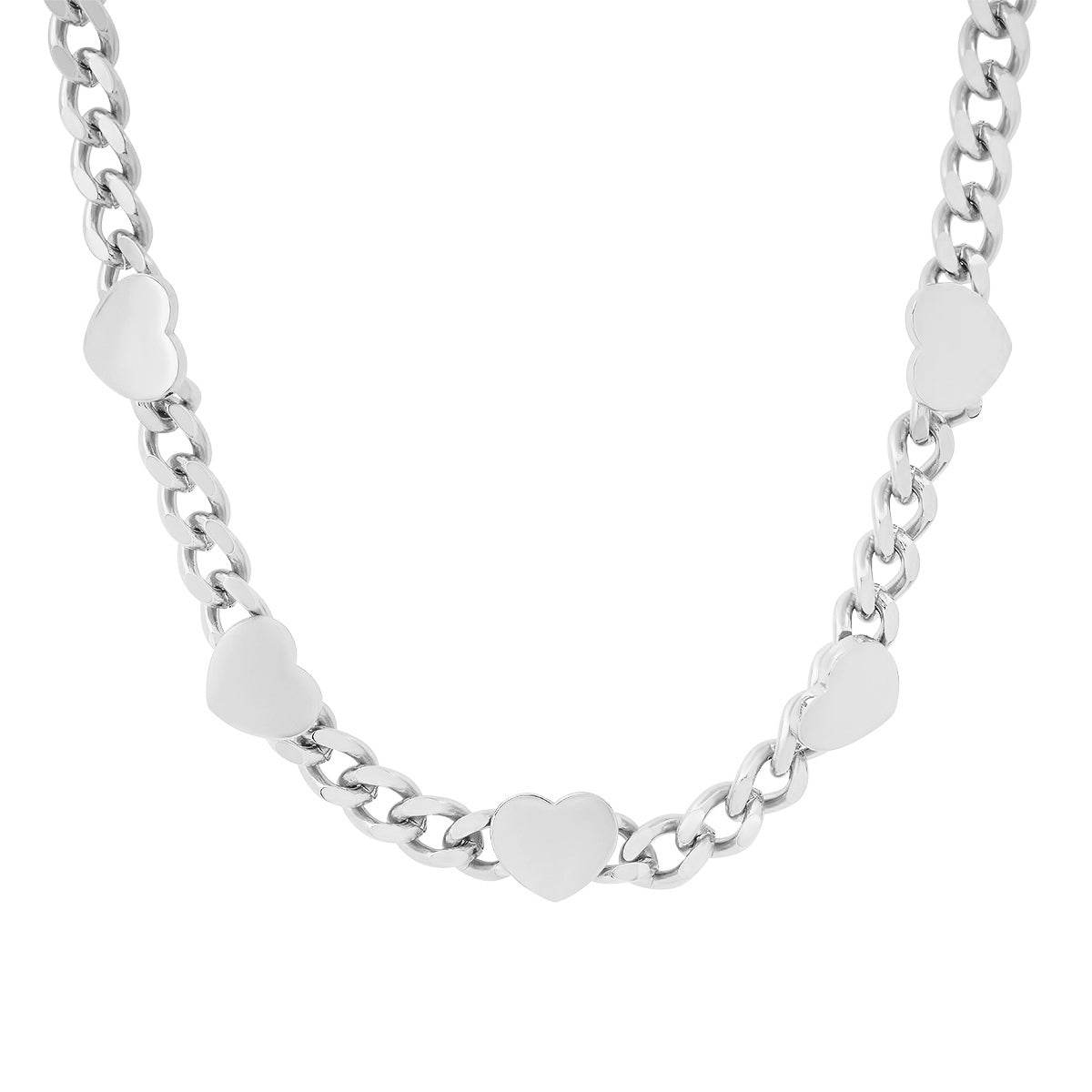 SYLM x SteeltimeNYC Cuban Link Hearts Necklace + Bracelet Set