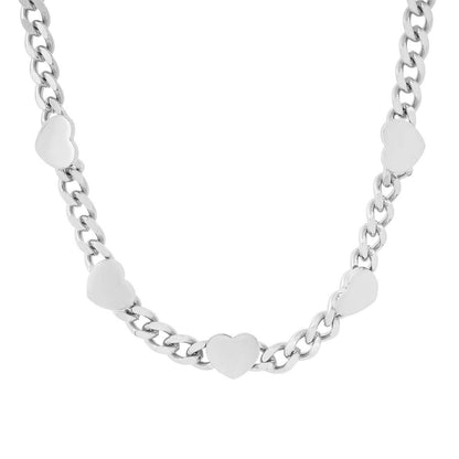 SYLM x SteeltimeNYC Cuban Link Hearts Necklace + Bracelet Set