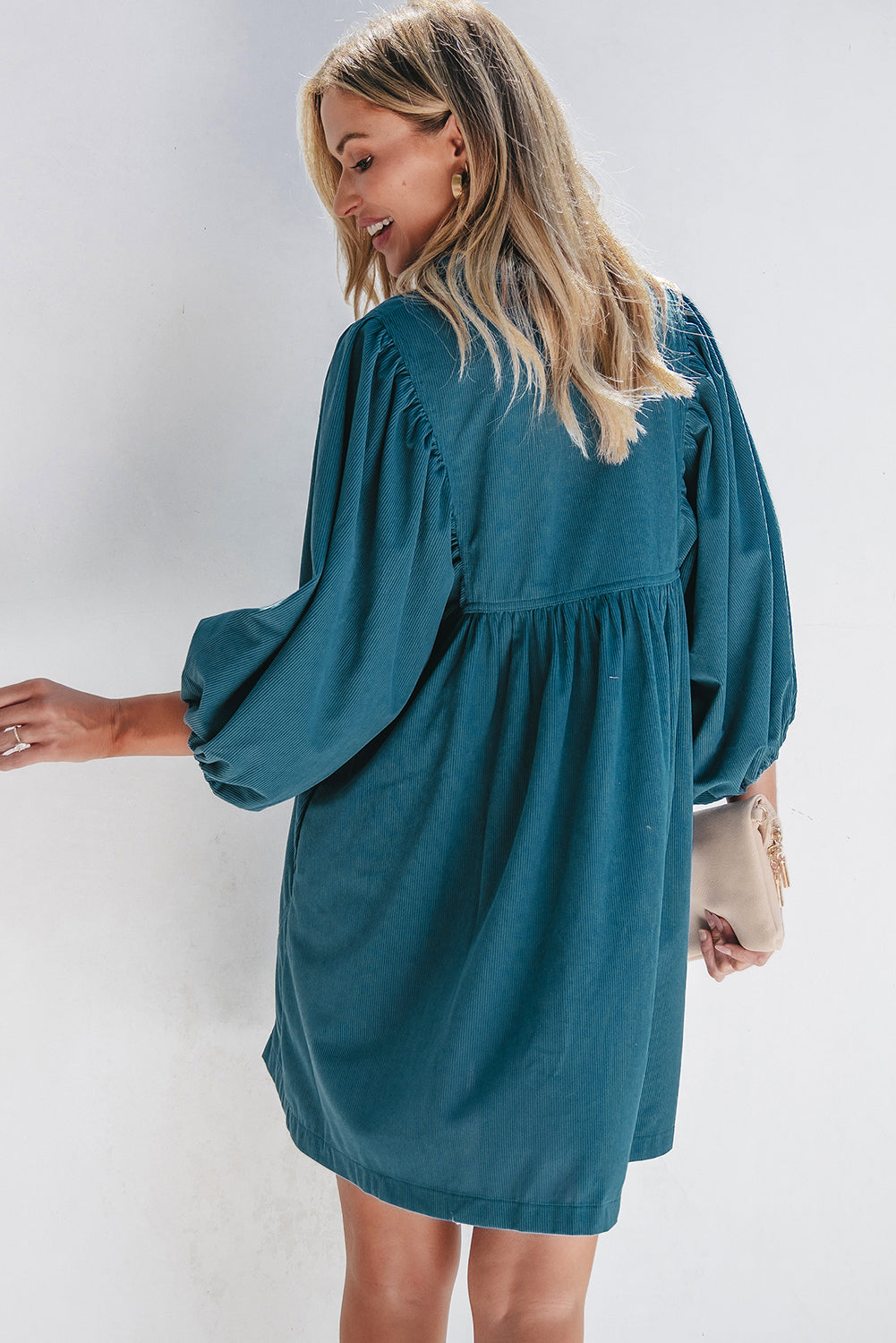 Threaded Pear Charlie Corduroy Button Dress