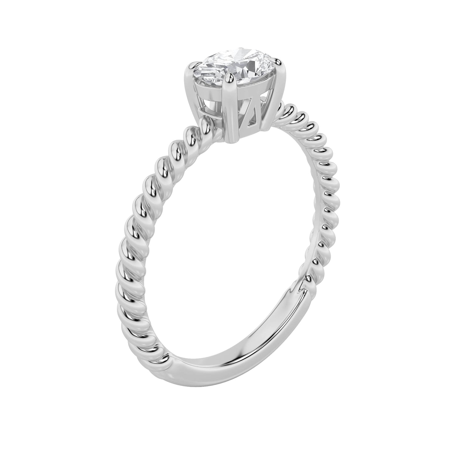 0.5Cttw Oval Shaped Lab Grown Diamond (F/VS) Petite Solitaire Engagement RING in 14K Gold