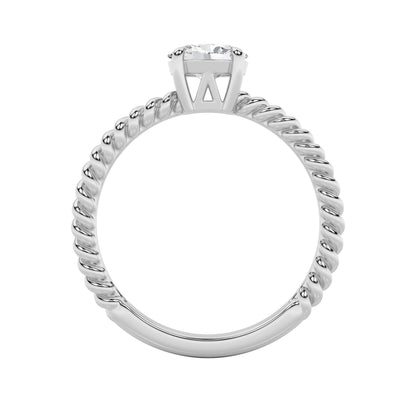 0.5Cttw Oval Shaped Lab Grown Diamond (F/VS) Petite Solitaire Engagement RING in 14K Gold