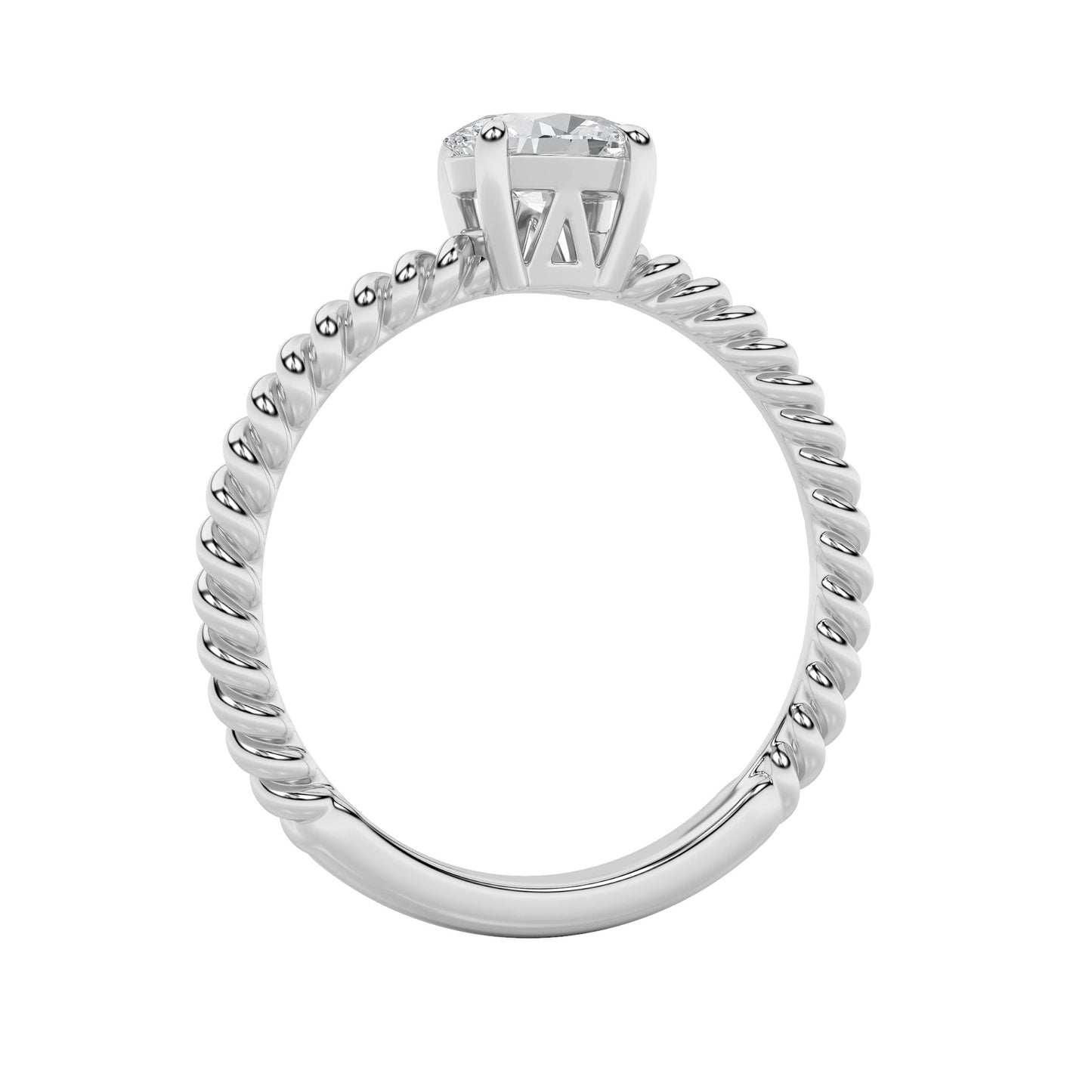 0.5Cttw Oval Shaped Lab Grown Diamond (F/VS) Petite Solitaire Engagement RING in 14K Gold