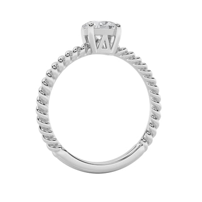 0.5Cttw Oval Shaped Lab Grown Diamond (F/VS) Petite Solitaire Engagement RING in 14K Gold