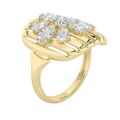 2Cttw Round Shaped Lab Grown Diamond (F/VS) Fashion Ring in 14K Gold