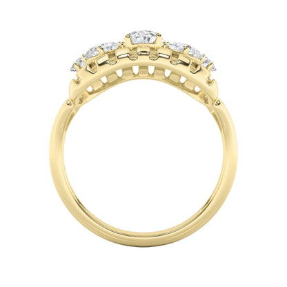 2Cttw Round Shaped Lab Grown Diamond (F/VS) Fashion Ring in 14K Gold
