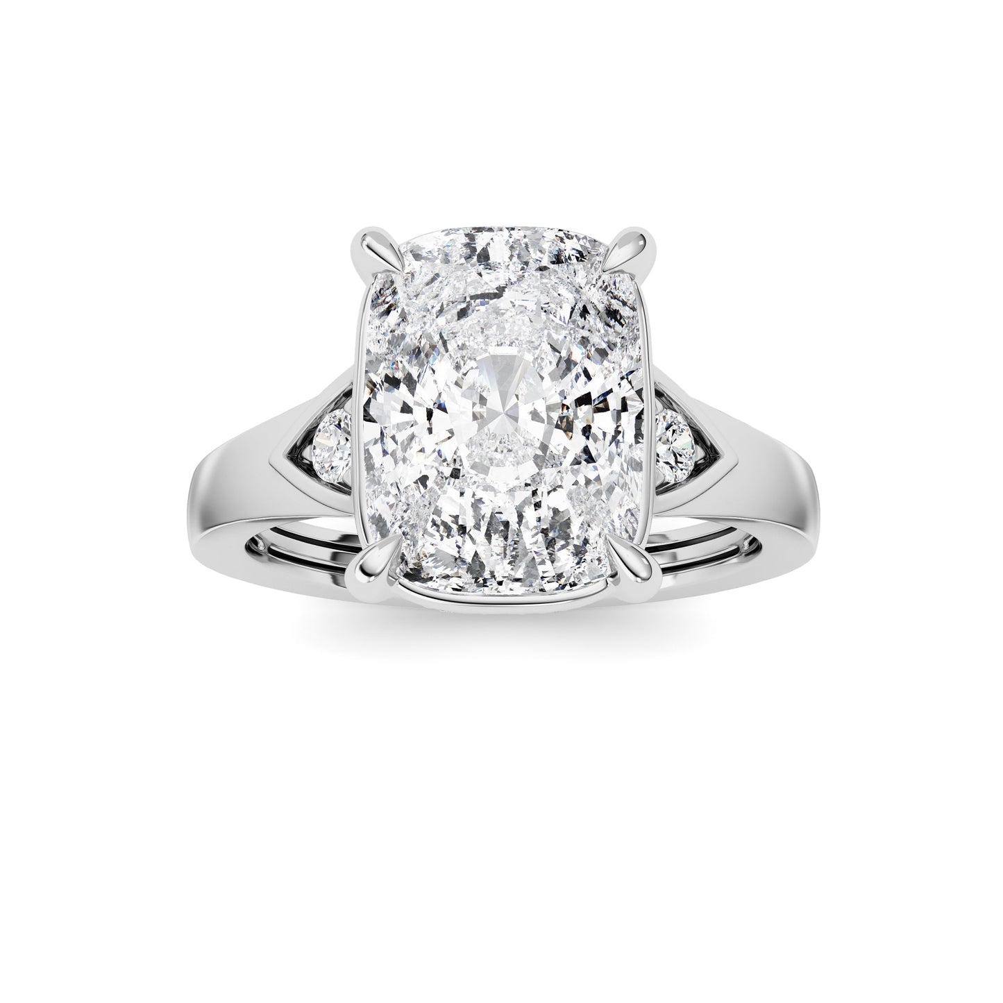 3.25Cttw ELongated Cushion Lab Grown Diamond (F/VS) Ring in 14K Gold