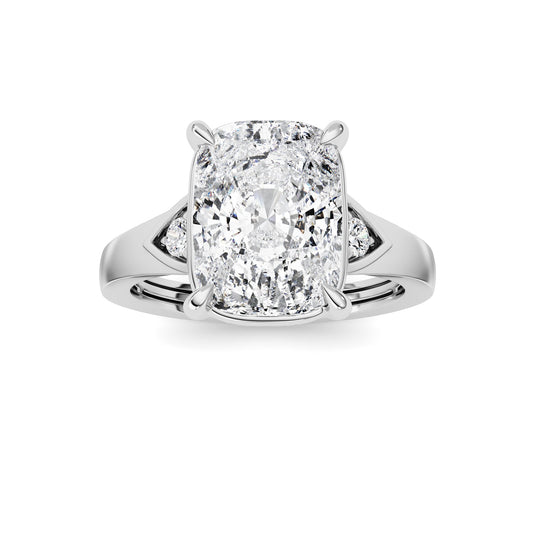 3.25Cttw ELongated Cushion Lab Grown Diamond (F/VS) Ring in 14K Gold