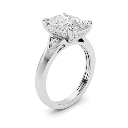 3.25Cttw ELongated Cushion Lab Grown Diamond (F/VS) Ring in 14K Gold