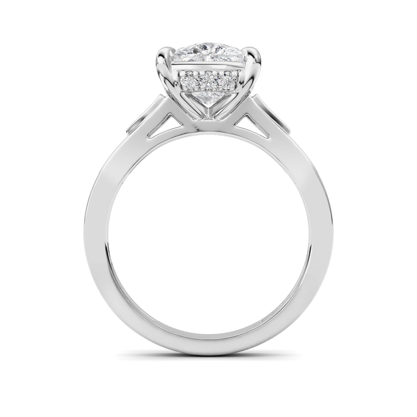 3.25Cttw ELongated Cushion Lab Grown Diamond (F/VS) Ring in 14K Gold