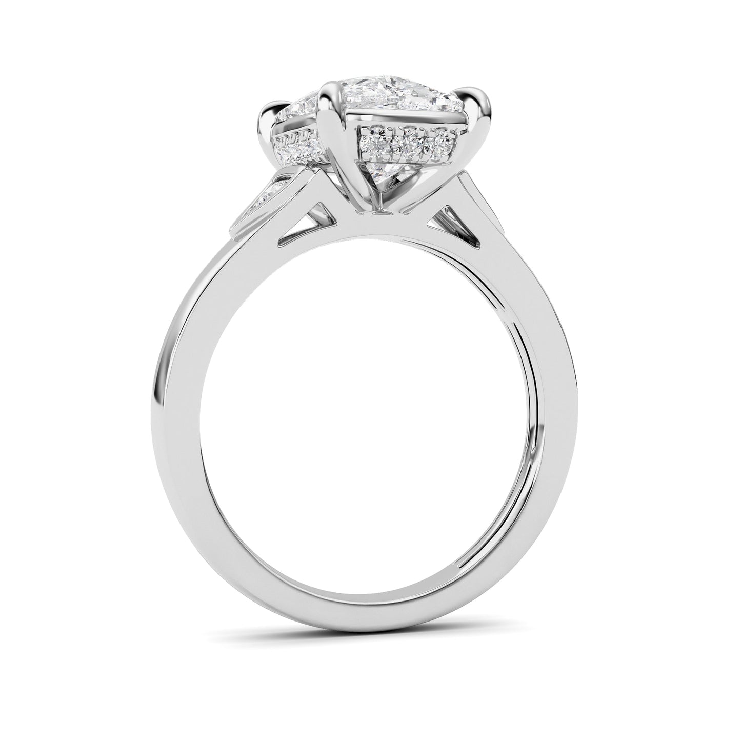3.25Cttw ELongated Cushion Lab Grown Diamond (F/VS) Ring in 14K Gold