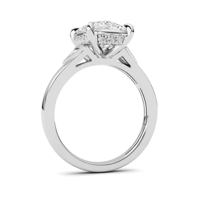 3.25Cttw ELongated Cushion Lab Grown Diamond (F/VS) Ring in 14K Gold
