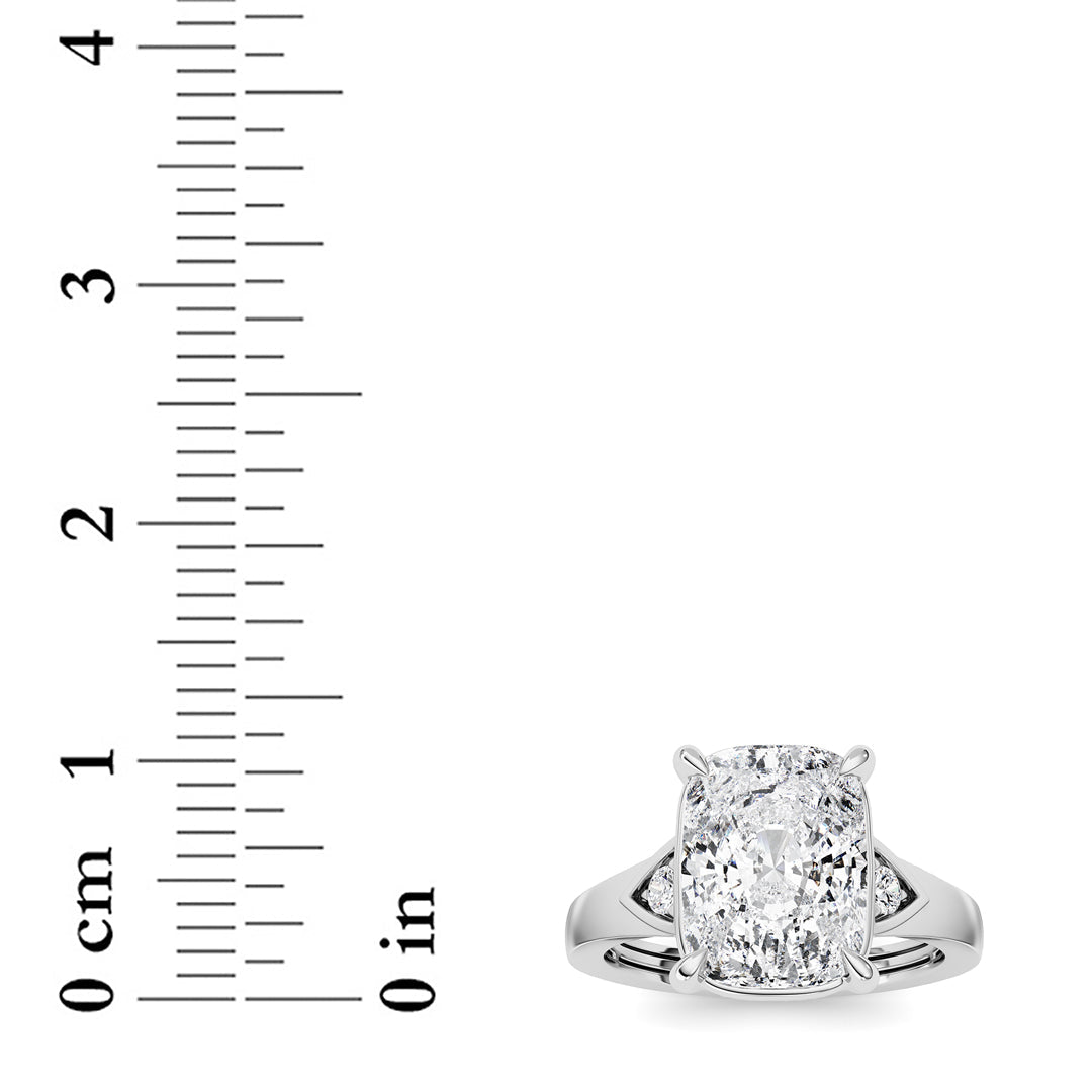 3.25Cttw ELongated Cushion Lab Grown Diamond (F/VS) Ring in 14K Gold