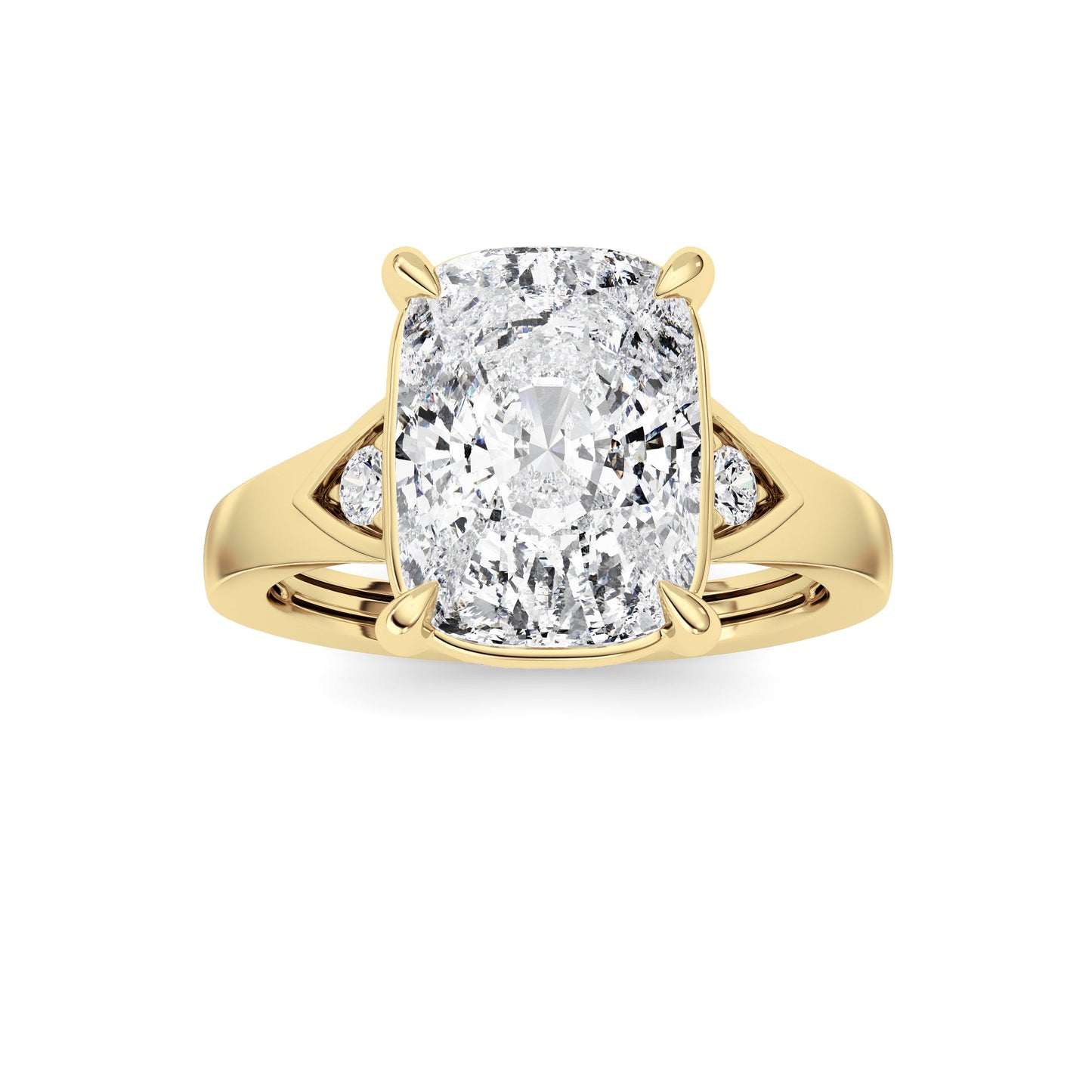 3.25Cttw ELongated Cushion Lab Grown Diamond (F/VS) Ring in 14K Gold