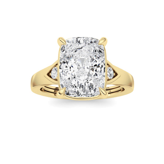 3.25Cttw ELongated Cushion Lab Grown Diamond (F/VS) Ring in 14K Gold