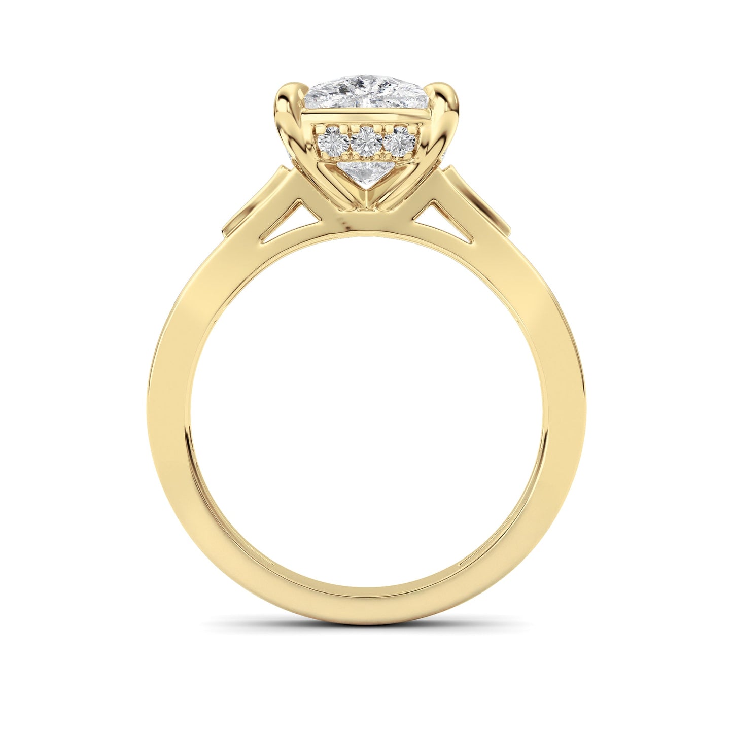 3.25Cttw ELongated Cushion Lab Grown Diamond (F/VS) Ring in 14K Gold