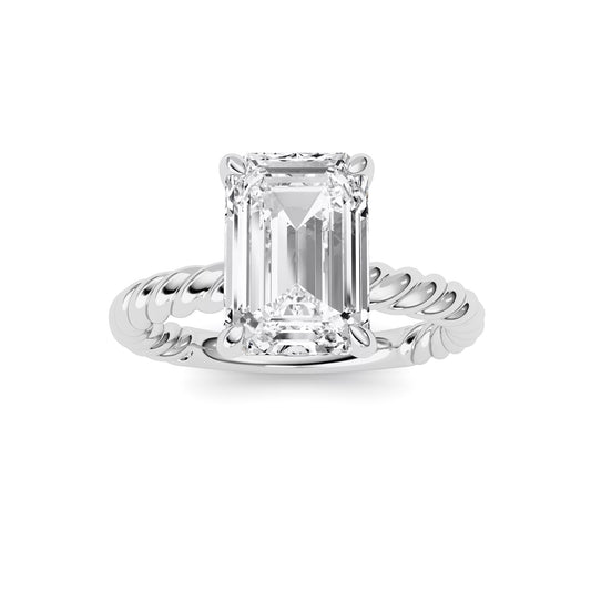 Emerald Lab Grown Diamond (F/VS ) Ring in 14K Gold