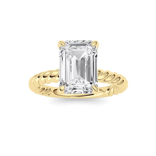 Emerald Lab Grown Diamond (F/VS ) Ring in 14K Gold